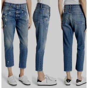 AO. LA You Look Amazing Girlfriend Jeans Embroidered Floral High Rise Size: 29